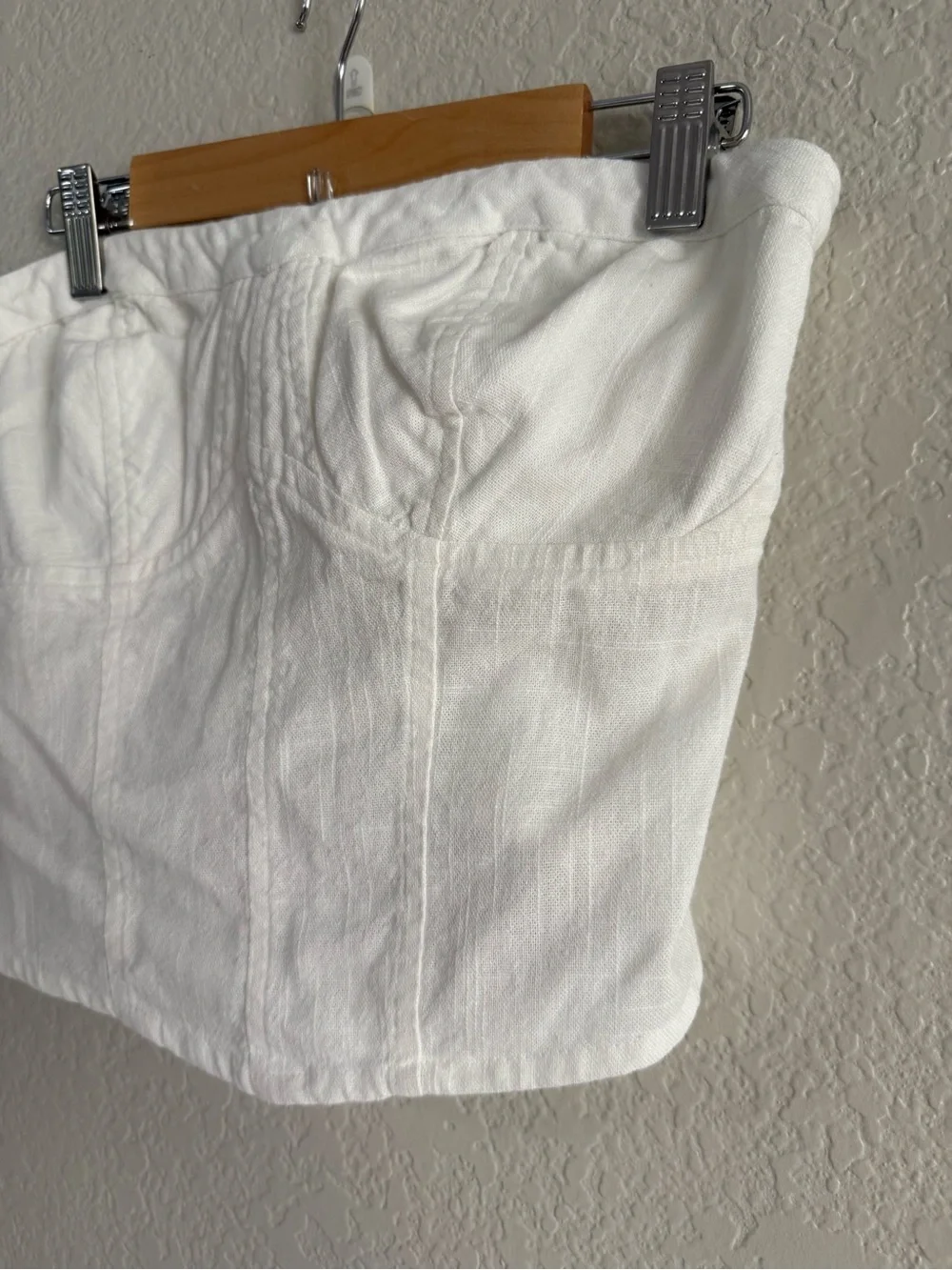 Free People Cream Strapless Corset Crop Top NEW